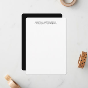 Luxury Black Elegant Personalized Thank You Note Card