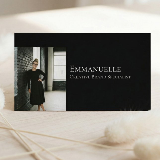 Luxury Black Elegant Photo Layout Real Estate Business Card (Luxury Black Elegant Photo Layout Real Estate Business Card)