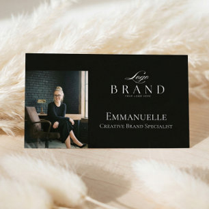 Luxury Black Elegant Photo Layout Real Estate Logo Business Card