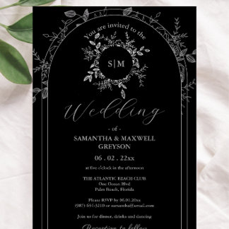 Luxury Black elegant Wedding Invitations
