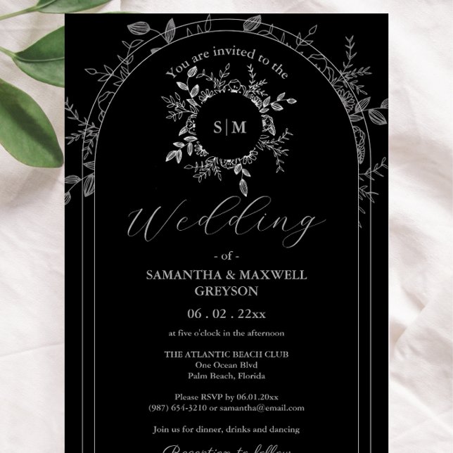 Luxury Black elegant  Wedding Invitations (Creator Uploaded)