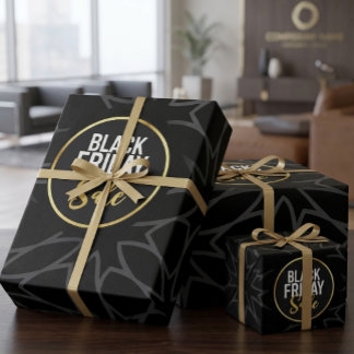Luxury Black Friday Sale Gift Wrapping Paper Gold
