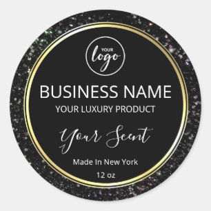 Luxury Black Glitter Body Butter Labels