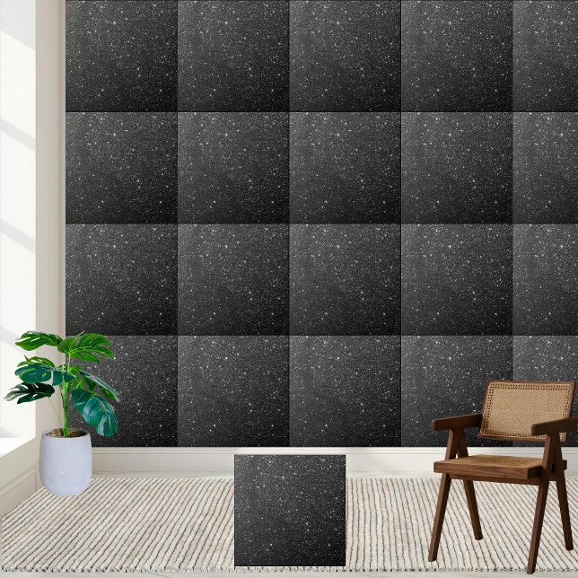 Luxury Black Glitter Sparkle  Elegant & Modern Ceramic Tile (Luxury Black Glitter Sparkle Elegant & Modern Ceramic Tile)