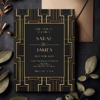 Luxury Black & Gold Art Deco Gatsby Wedding