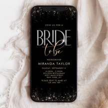 Luxury Black Gold Bridal Shower Mobile Invite