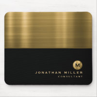 Luxury Black Gold Brushed Metal Monogram