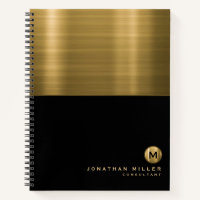 Luxury Black Gold Brushed Metal Monogram