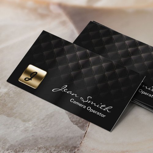 Luxury Black  Gold Camera Operator Business Card