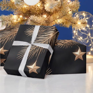 Luxury Black Gold Christmas Wrapping Paper | Perso