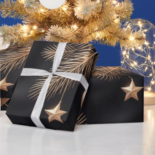 Luxury Black Gold Christmas Wrapping Paper | Perso