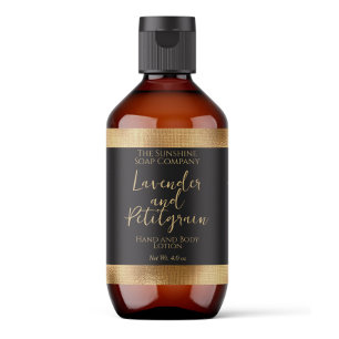 Luxury Black & Gold Cosmetics Bottle Label