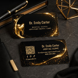 Luxury Black & Gold Dental | Modern Dental Business Card