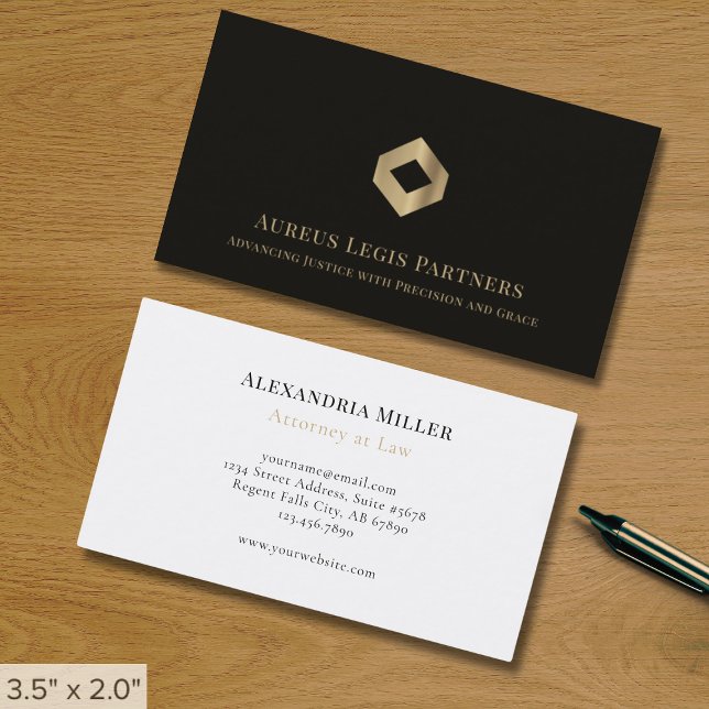 Luxury Black Gold Diamond Logo Business Card (Creator Uploaded)