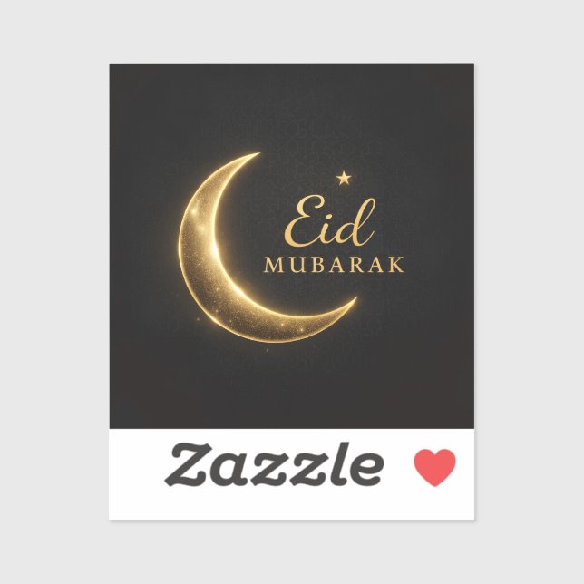 Luxury Black & Gold Eid Mubarak Stickers– Elegant Sticker (Sheet)