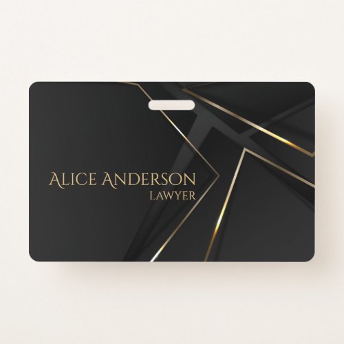 Luxury black gold elegant lawyer abstract lines badge