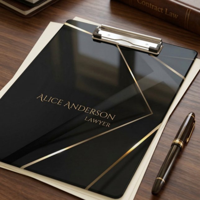 Luxury black gold elegant lawyer abstract Office Clipboard (Creator Uploaded)