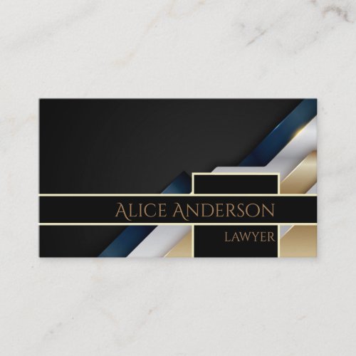 Luxury black gold elegant lawyer  Business Card