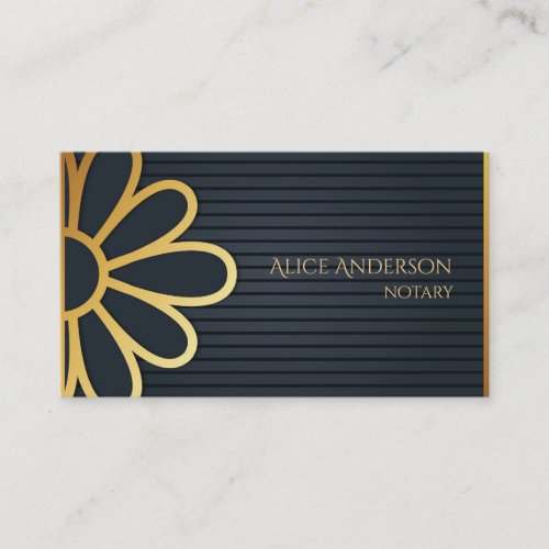 Luxury black gold elegant notary  Business Card