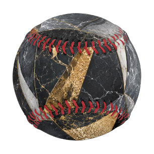 Luxury Black Gold Emerald Marble Baseball