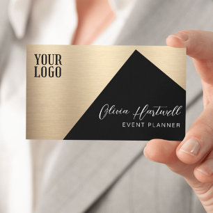 Luxury Black & Gold Event Planner  Business Card