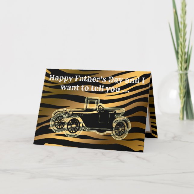 Luxury Black Gold Father Day Thank You Card (Front)