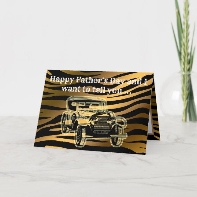Luxury Black Gold Father Day Thank You Card (Front)