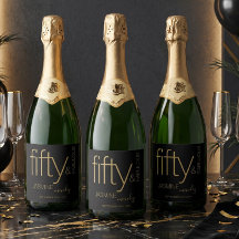 Luxury Black Gold Fifty and Fabulous Birthday