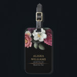 Luxury Black Gold Floral Business Personalized Luggage Tag<br><div class="desc">Luxury Personalized Floral Black Gold design. Matching products can be found in Luxury Business Floral collection.</div>