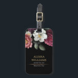 Luxury Black Gold Floral Business Personalized Luggage Tag<br><div class="desc">Luxury Personalized Floral Black Gold design. Matching products can be found in Luxury Business Floral collection.</div>