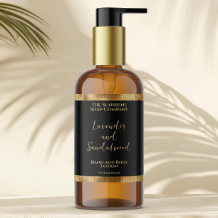 Luxury black & gold foil cosmetics bottle label