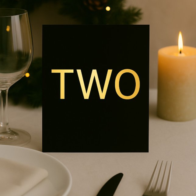 Luxury Black & Gold Foil Table Number for Weddings (Creator Uploaded)