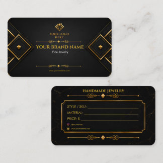 Luxury Black Gold Geometric Jewelry Earring Card