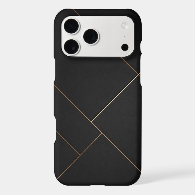 Luxury Black & Gold Geometric Phone Case (Back)