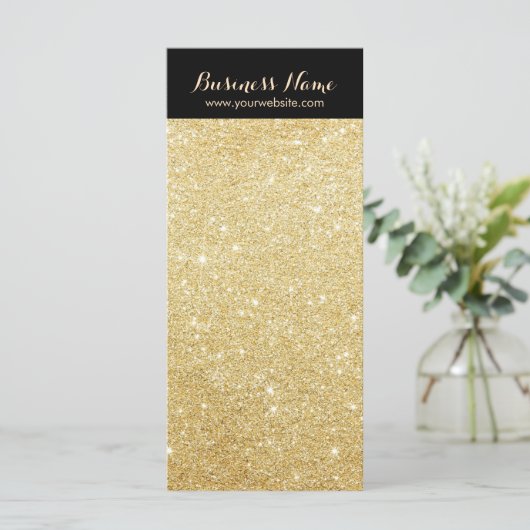 Luxury Black & Gold Glitter Background Rack Cards (Standing Front)