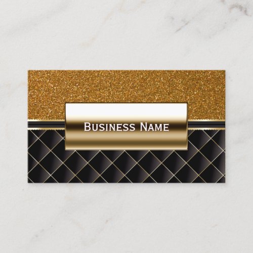 Luxury Black &amp; Gold Glitter Business Card