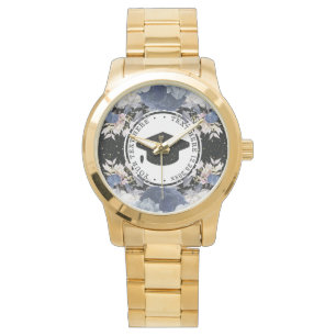 Luxury Black Gold Glitter Floral Graduation Watch