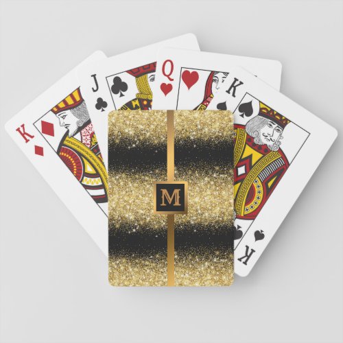 Luxury Black Gold Glitter Poker Cards