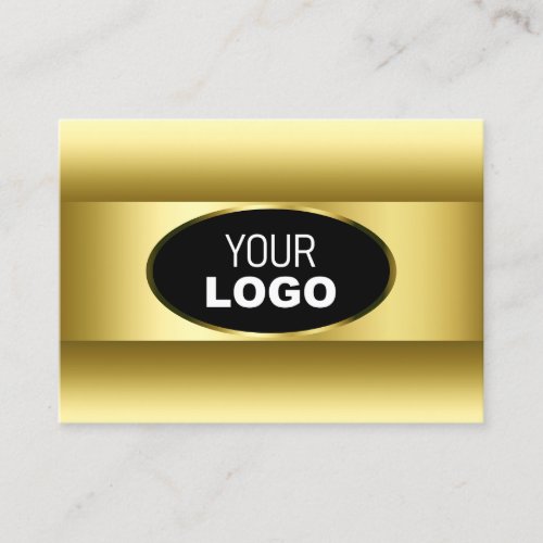Luxury Black Gold Gradient Logo Golden Oval Frame Business Card