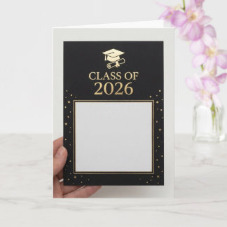 Luxury Black & Gold Graduation Announcement Photo 