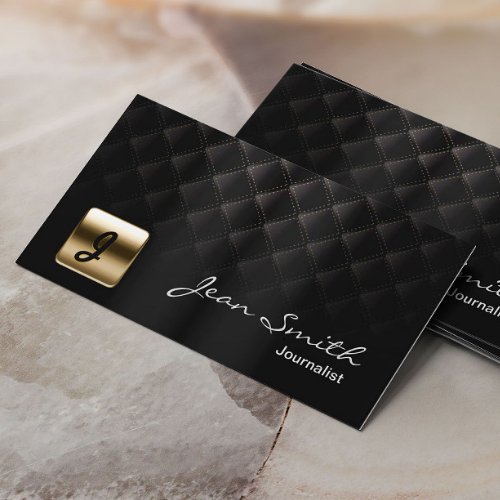 Luxury Black  Gold Journalist Business Card