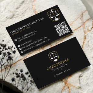 Luxury Black Gold Lawyer Attorney At Law Monogram  Business Card