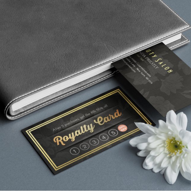 Luxury Black Gold Makeup Beauty Hair Salon Loyalty Card (Creator Uploaded)
