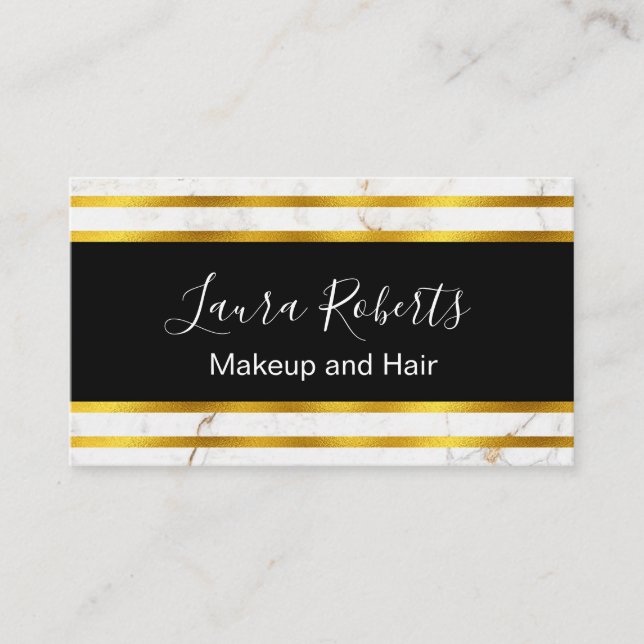 Luxury Black Gold Marble Business Card (Front)