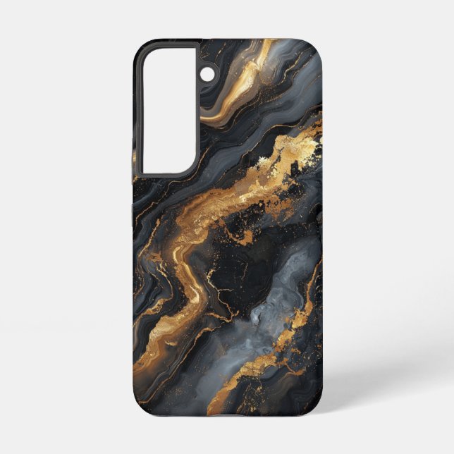 Luxury Black & Gold Marble Phone Case (Back)