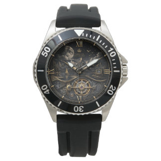 Luxury Black Gold Mountain Watch – Timeless Elegan