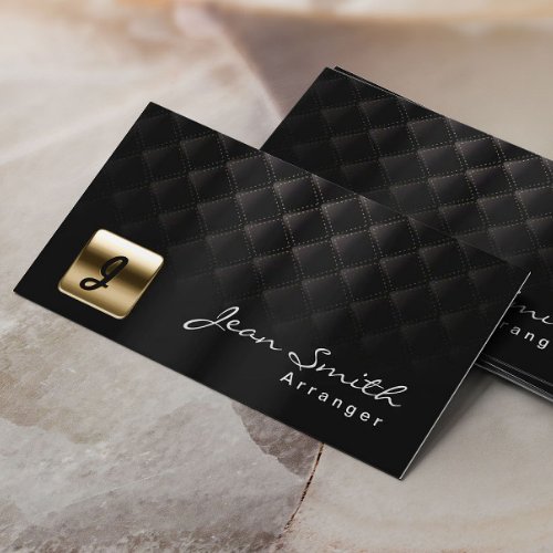 Luxury Black  Gold Music Arranger Business Card