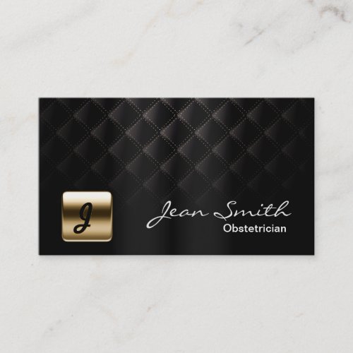 Luxury Black  Gold Obstetrician Business Card