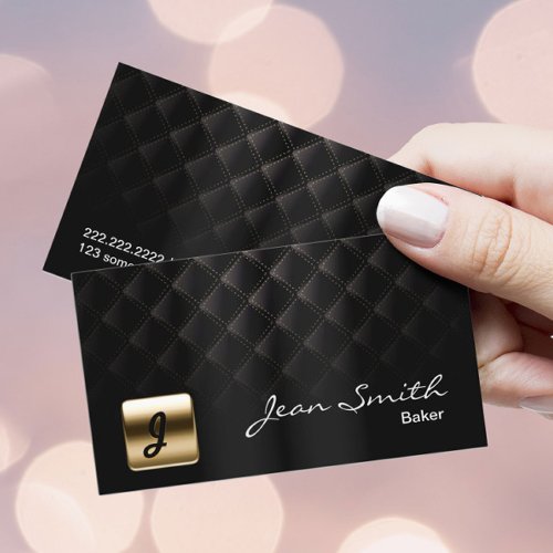 Luxury Black &amp; Gold Baker Business Card