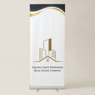 Luxury Black & Gold Personalized Real Estate Retractable Banner